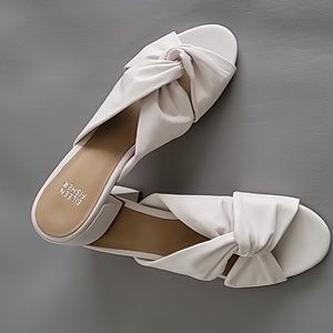 Eileen Fisher Bone Vow Napa Twist Mule Sandals Size 9 1/2